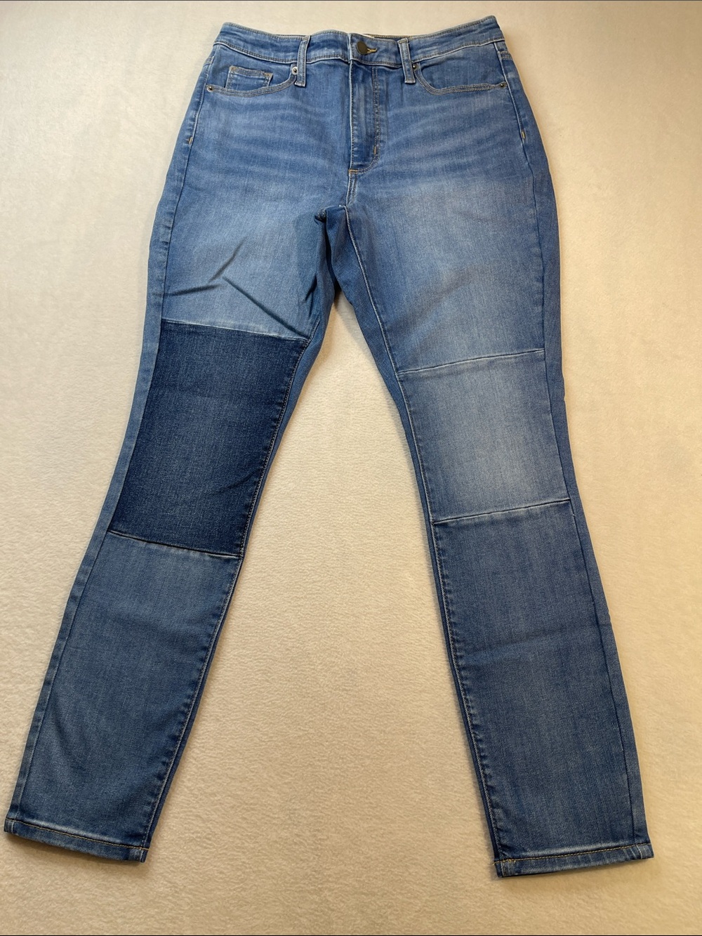Universal Thread HIGH RISE SKINNY Women Two-Tone /PATCH Blue Skinny Jeans 8/29 R